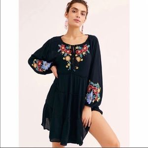 Free People Spell On You Black Embroidered Dress size XSmall Worn Once